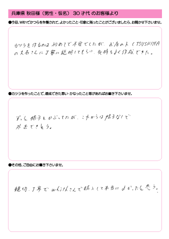 秋田様(仮名) 36歳 兵庫県 (男性) 抗がん剤治療