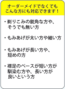 男性用即納セミオーダーかつらポイント画像