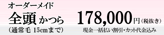 全かつら値段画像