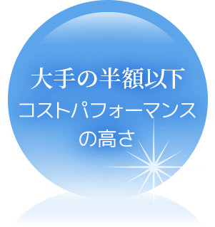 大手の半額以下