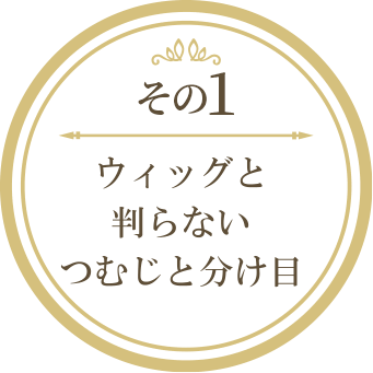 1 ウィッグと判らないつむじと分け目