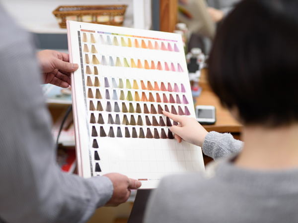 かつらウィズ|カラー染毛の様子