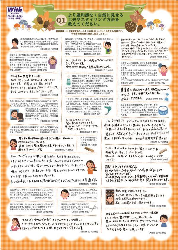 かつらユーザー情報交換 皆様のウィッグライフ 2018年 秋号【1】