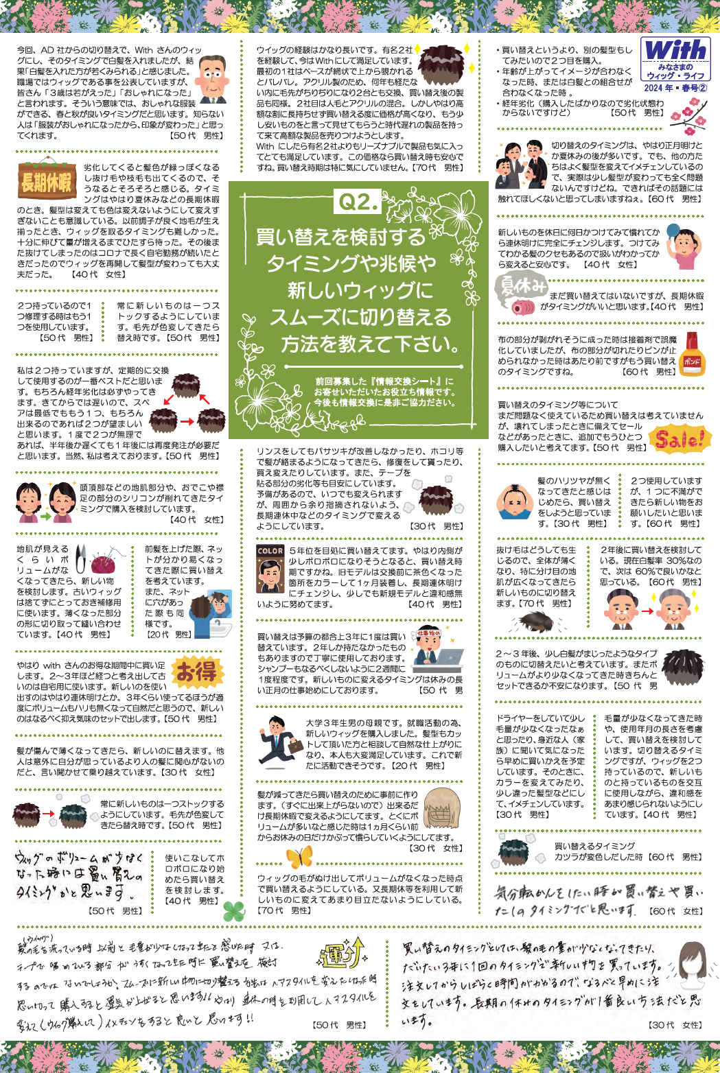 かつらユーザー情報交換 皆様のウィッグライフ 2024年 春号【2】
