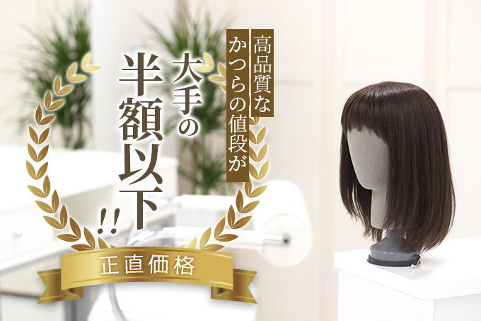 大手メーカーかつら料金の半額以下!正直価格